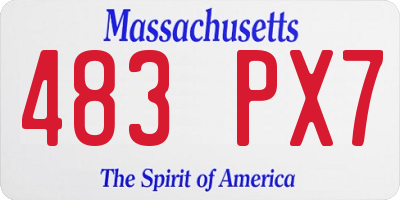 MA license plate 483PX7