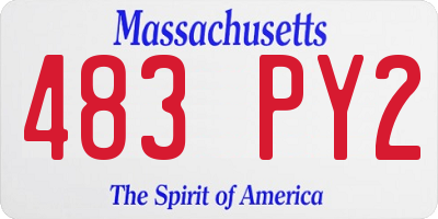 MA license plate 483PY2