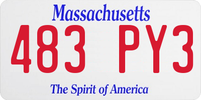 MA license plate 483PY3