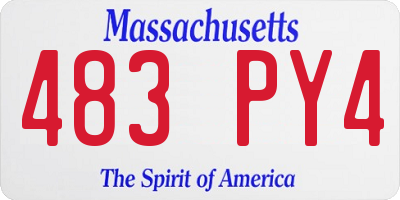 MA license plate 483PY4
