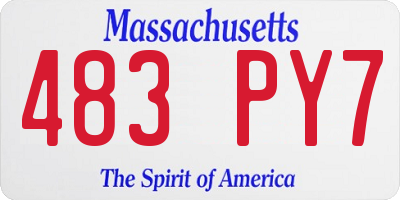 MA license plate 483PY7