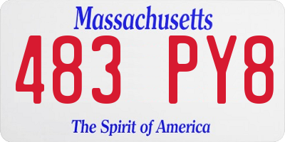 MA license plate 483PY8