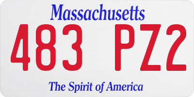 MA license plate 483PZ2
