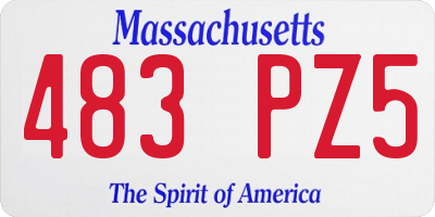 MA license plate 483PZ5