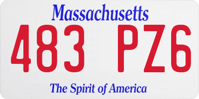 MA license plate 483PZ6