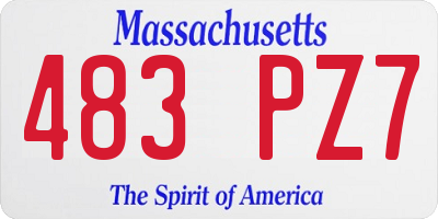 MA license plate 483PZ7