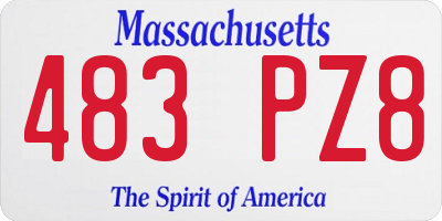 MA license plate 483PZ8