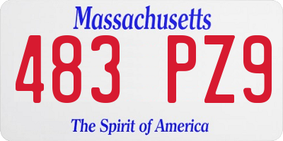 MA license plate 483PZ9