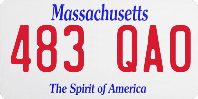 MA license plate 483QA0