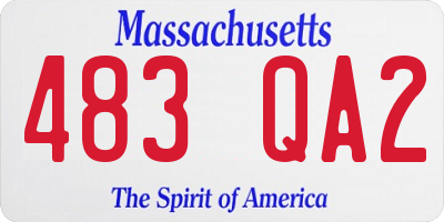 MA license plate 483QA2