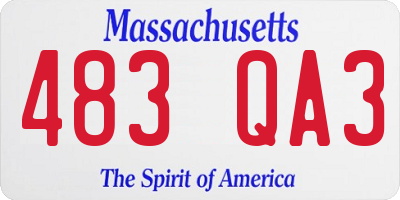 MA license plate 483QA3