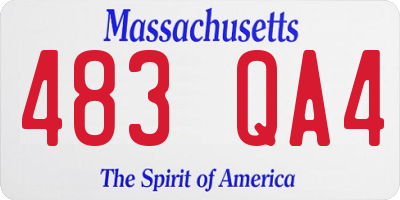 MA license plate 483QA4