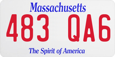MA license plate 483QA6