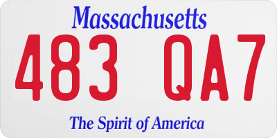MA license plate 483QA7
