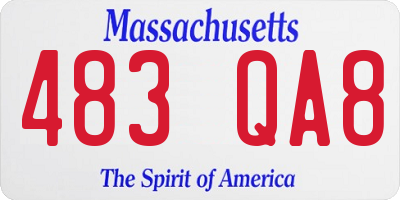 MA license plate 483QA8