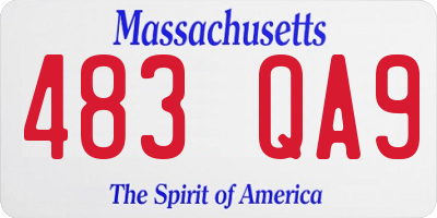 MA license plate 483QA9