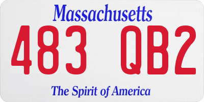 MA license plate 483QB2