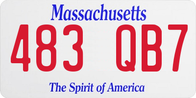 MA license plate 483QB7