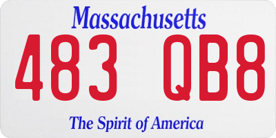 MA license plate 483QB8