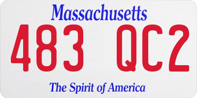 MA license plate 483QC2