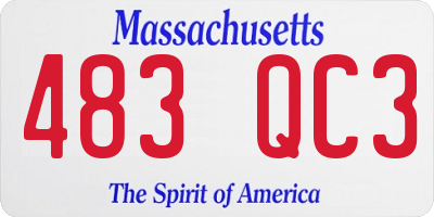 MA license plate 483QC3