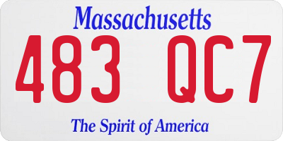 MA license plate 483QC7