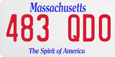 MA license plate 483QD0