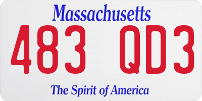 MA license plate 483QD3