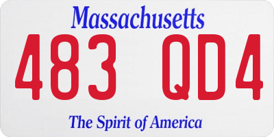 MA license plate 483QD4