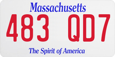 MA license plate 483QD7