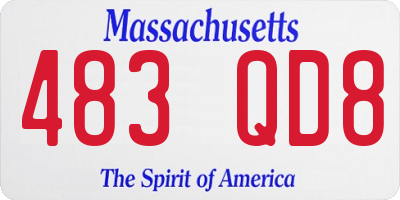 MA license plate 483QD8