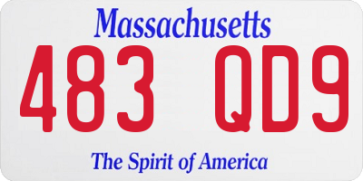 MA license plate 483QD9