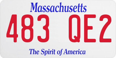 MA license plate 483QE2