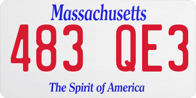 MA license plate 483QE3