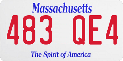 MA license plate 483QE4