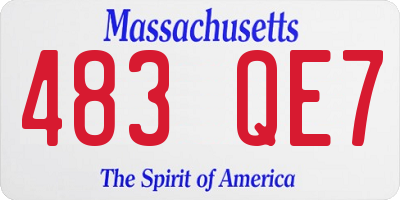 MA license plate 483QE7