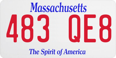 MA license plate 483QE8