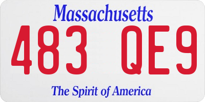MA license plate 483QE9