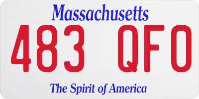 MA license plate 483QF0
