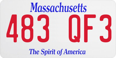 MA license plate 483QF3