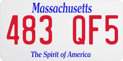 MA license plate 483QF5