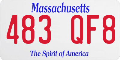 MA license plate 483QF8