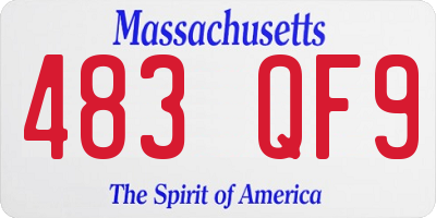 MA license plate 483QF9