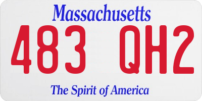 MA license plate 483QH2