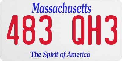 MA license plate 483QH3