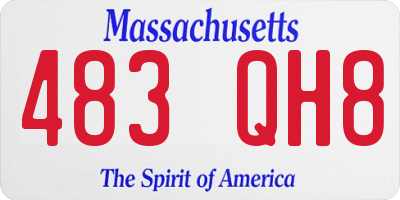 MA license plate 483QH8