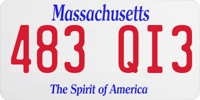 MA license plate 483QI3