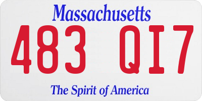 MA license plate 483QI7