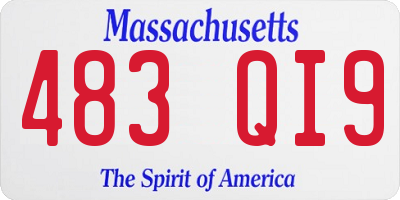MA license plate 483QI9