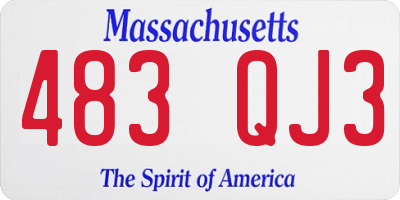 MA license plate 483QJ3